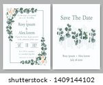 greenery wedding invitation ... | Shutterstock .eps vector #1409144102