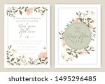 wedding invitations save the... | Shutterstock .eps vector #1495296485