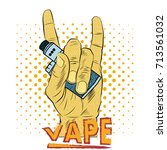 hand with electronic cigarette  ... | Shutterstock .eps vector #713561032