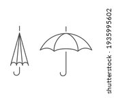 Umbrella Outline Linear Empty...