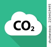 co2 reduce cloud icon shadow ... | Shutterstock .eps vector #2154419495