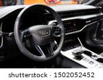 Small photo of Germany, Frankfurt - 10.September 2019: Audi A6 allroad quattro tiptronic - Interior detail view - IAA Car Show Frankfurt 2019