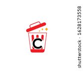 logo letter c with icon trash... | Shutterstock .eps vector #1628173558