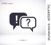 question and exclamation mark... | Shutterstock .eps vector #605099792
