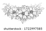 hand drawn dog rose bunch with... | Shutterstock .eps vector #1722997585