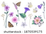 hand drawn pink and purple... | Shutterstock .eps vector #1870539175
