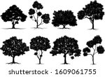 black tree symbol style and... | Shutterstock .eps vector #1609061755