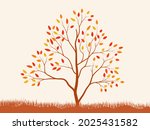 autumn big tree. autumn dry... | Shutterstock .eps vector #2025431582