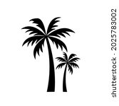 collection of black coconut... | Shutterstock .eps vector #2025783002