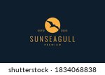 Bird Seagull Fly On Sunset Logo ...