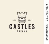 Line Skull With Castle Vintage...