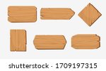 set of cartoon wood badge... | Shutterstock .eps vector #1709197315