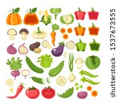 vegetables food slice icon set... | Shutterstock .eps vector #1537673555