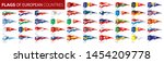 set of flags of europe. vector... | Shutterstock .eps vector #1454209778