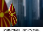 small flags of macedonia on a... | Shutterstock . vector #2048925008