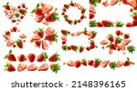a set of photos. strawberry... | Shutterstock . vector #2148396165