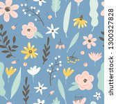 seamless pattern with flowers ... | Shutterstock .eps vector #1300327828