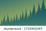 green foggy pine forest... | Shutterstock .eps vector #1725905395