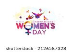 womens day greeting with text... | Shutterstock .eps vector #2126587328