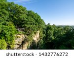 wildcat canyon overlook in late spring, early summer, starved rock state park, north central Illinois.
