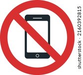 no mobile  cell phone sign icon ... | Shutterstock .eps vector #2160392815