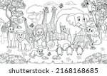 big coloring book with zoo... | Shutterstock .eps vector #2168168685