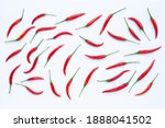 hot chili peppers on white... | Shutterstock . vector #1888041502