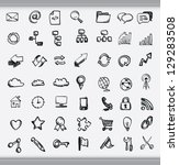 collection of hand drawn icons... | Shutterstock .eps vector #129283508