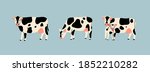 set of three various cute cows. ... | Shutterstock .eps vector #1852210282