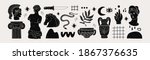 various antique statues  branch ... | Shutterstock .eps vector #1867376635