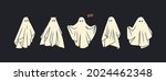set of cloth ghosts. flying... | Shutterstock .eps vector #2024462348