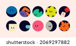 round abstract icons. funny... | Shutterstock .eps vector #2069297882