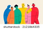 group of abstract diverse... | Shutterstock .eps vector #2121864335
