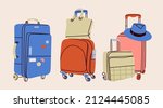 various luggage bags  suitcases ... | Shutterstock .eps vector #2124445085