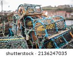 Crab Traps Stacked In A Single...