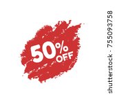 special offer sale red tag.... | Shutterstock .eps vector #755093758