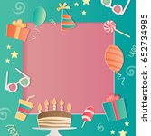 happy birthday photo frame. a... | Shutterstock .eps vector #652734985