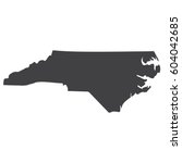North Carolina state map in black on a white background. Vector illustration