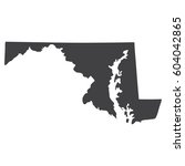 Maryland state map in black on a white background. Vector illustration