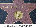 Small photo of Hollywood (Los Angeles), California – May 30, 2023: Star of KATHARINE HEPBURN on Hollywood Walk of Fame, Hollywood Boulevard