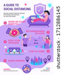a guide to social distancing... | Shutterstock .eps vector #1712886145