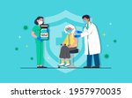 covid 19 vaccine injection... | Shutterstock .eps vector #1957970035