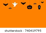 happy halloween background... | Shutterstock .eps vector #740419795