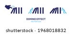 domino effect icon. hand and... | Shutterstock .eps vector #1968018832
