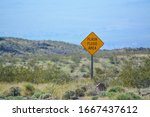 Flash Flood Area Sign in the Sonoran Desert, Arizona USA 