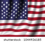 vector realistic american flag | Shutterstock .eps vector #1044926185