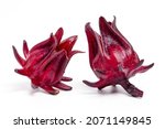 Isolated Red Roselle Fruit....