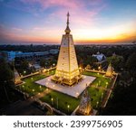 Small photo of Aerial view of Wat Phra That Nong Bua, in Ubon, Thailand