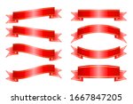 flat ribbon banners flat... | Shutterstock . vector #1667847205