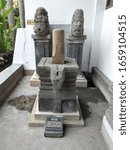 Small photo of historic carvings of a royal relic in the past at the mpu tantular museum, sidoarjo city, east java (sidoarjo, february 26th 2020)